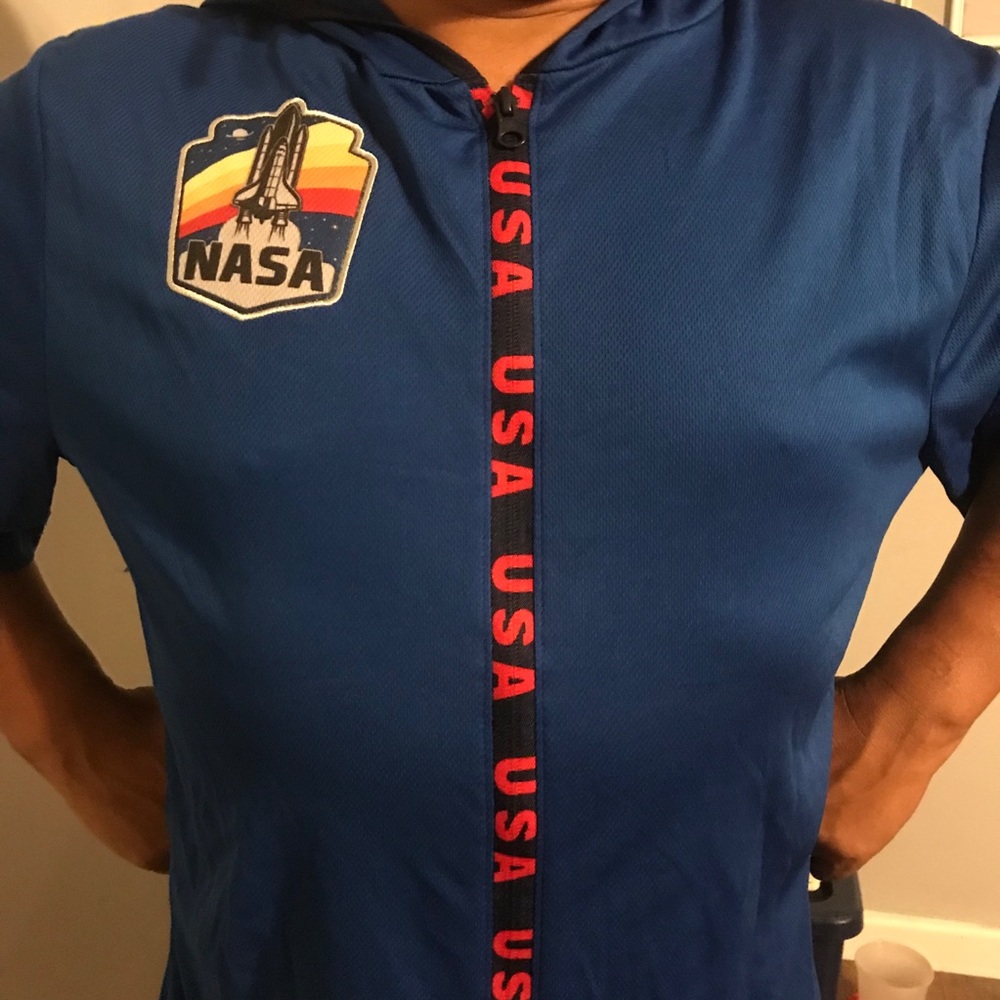 Breifly Stated NASA Men Onesie, Blue size XL